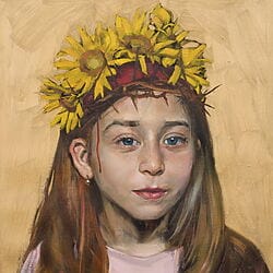 Portraitmalerei "Ivanka" (2023) von Oleksii Gnievyshev, Öl auf Leinwand