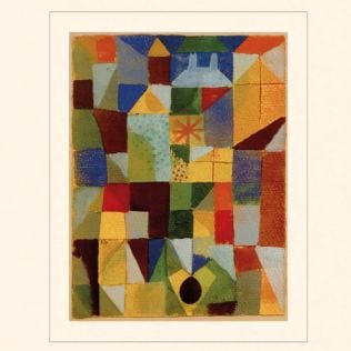 "Städtische Komposition m. d. gelben Fenstern" (1919) von Paul Klee, Reproduktion auf Bütten "Städtische Komposition m. d. gelben Fenstern" (1919) von Paul Klee, Reproduktion auf Bütten