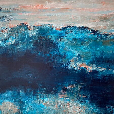 Abstraktes Acrylgemälde "Paysage vibrant" (2023) von Cécile Windeck