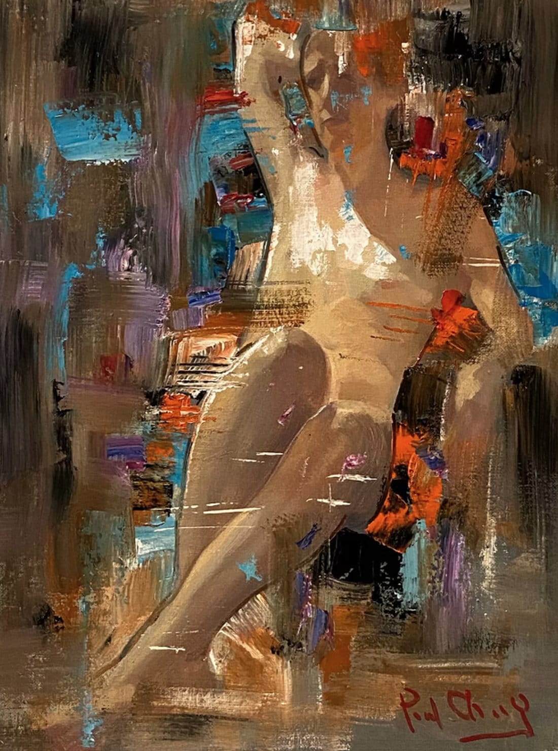 Abstract nude painting &quot;Nude No.104&quot; (2023) by Paul Cheng