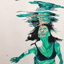 Fotorealistische Acrylmalerei "I am Enough" von Brigitte Yoshiko Pruchnow