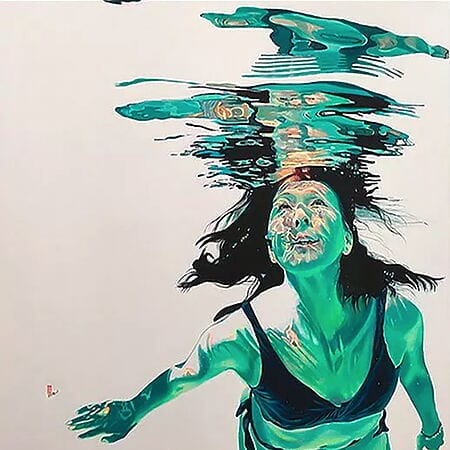 Fotorealistische Acrylmalerei "I am Enough" von Brigitte Yoshiko Pruchnow