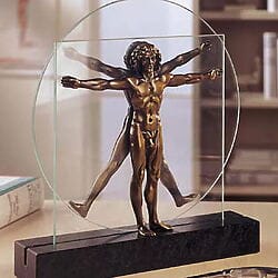 Handgefertigte Skulptur "Schema delle Proporzioni" nach Leonardo da Vinci
