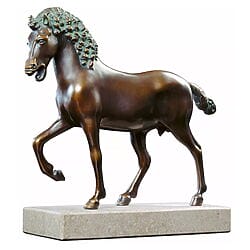Pferdeskulptur "Cavallo" nach Leonardo da Vinci, Replikat in Bronze