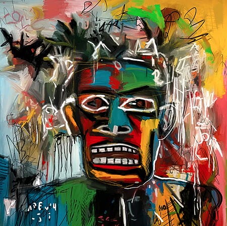 Popart-hommage "Like a Basquiat" (2023) van Holger Mühlbauer-Gardemin