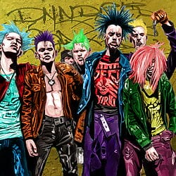 Semidigitales Acrylbild „Punks“ (2023) von Holger Mühlbauer-Gardemin