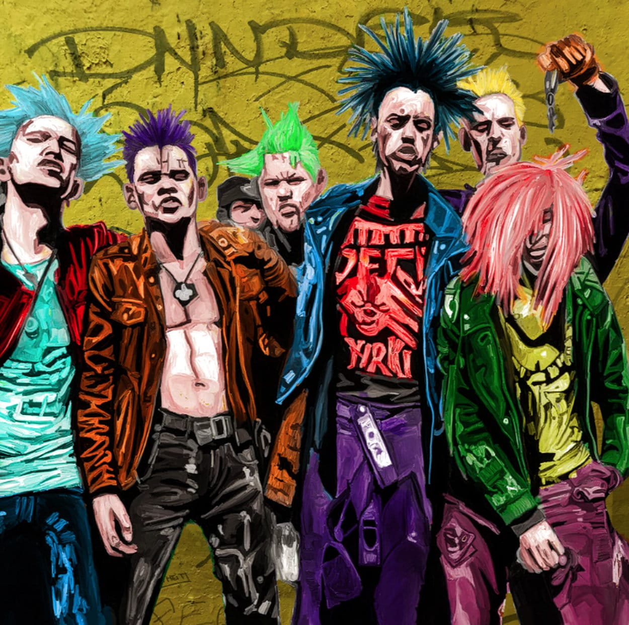 Semidigitales Image acrylique &quot;punks&quot; (2023) par Holger Mühlbauer-Gardemin