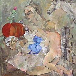 Peinture acrylique symbolique « Mensonge enveloppé » (2017) de Marina Krasnitskaya, pièce unique