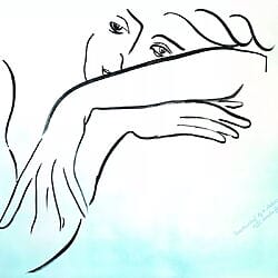 One-Line-Drawing "Love H. Matisse" (2020) von Monika Gollasch