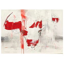 Tête de taureau abstraite « Hot and Dirty » (2022) de Nicole Leidenfrost