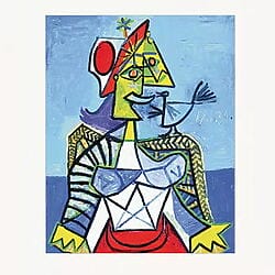 Reproduktion des Bildes "Frau mit Vogel" von Pablo Picasso