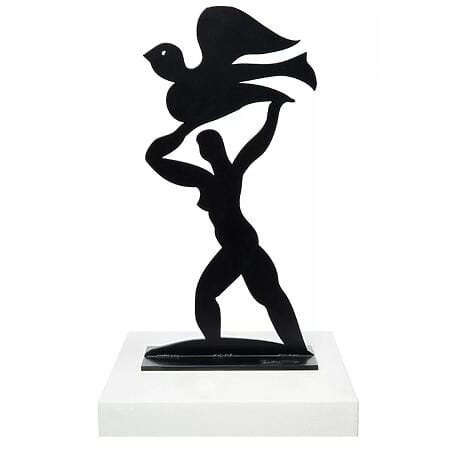Escultura de acero negro "L'Esprit de la Paix" (2019) de Stefan Szczesny