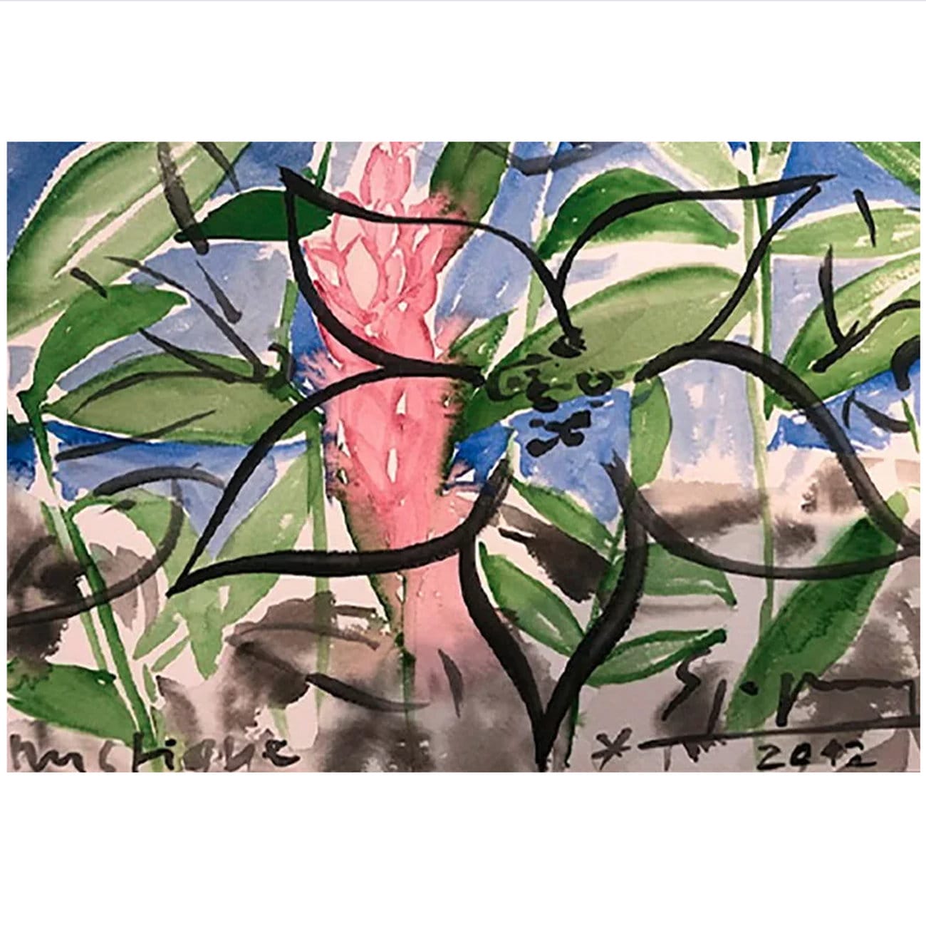 Watercolor painting &quot;OT (Mustique) 2012&quot; by Stefan Szczesny (Unikat)