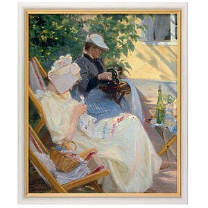"Zwei Frauen im Garten (In der Laube)" von Peder Severin Kroyer, limit. Reproduktion