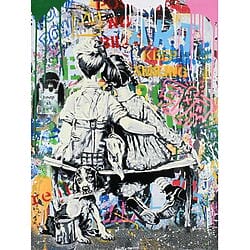 „Work Well Together“ (2022) - Mixed Media Street Art von Mr. Brainwash