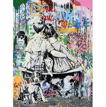 „Work Well Together“ (2022) - Mixed Media Street Art von Mr. Brainwash