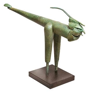 Skulptur "Kleiner Raubvogel" von Paul Wunderlich, Metallguss Skulptur "Kleiner Raubvogel" von Paul Wunderlich, Metallguss
