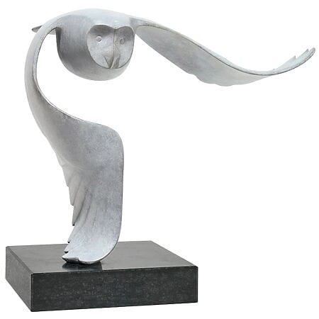 Sculpture &quot;Sneuwuil - Snow Eule&quot; by Evert den Hartog, bronze gray