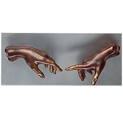 Michelangelo Buonarroti: Wandobjekt "Die Erschaffung des Adams" (Bronze)