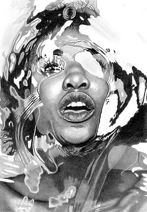 "Submerged 2023 #1" - Hyperrealistische Bleistiftzeichnung von Paul Stowe