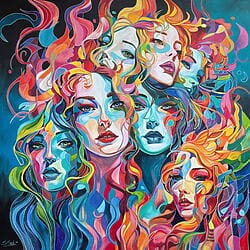 Peinture acrylique grand format « Hydra XIII » (2025) de Sabrina Seck (pièce unique)