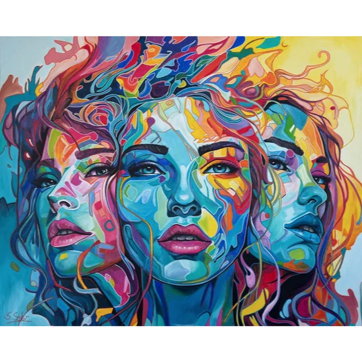 Large -format acrylic painting &quot;Hydra XIV&quot; (2025) by Sabrina Seck (unique)