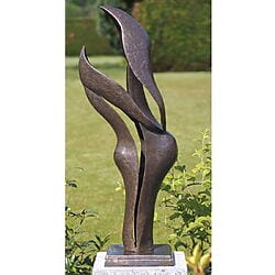 Abstrakte Gartenskulptur "Lovers", patinierte Bronze