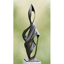 Abstrakte Gartenskulptur "Sonus", patinierte Bronze