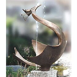 Gartenskulptur / Wasserspeier "Reiher" von Gustav Nonnenmacher, limitierte Edition