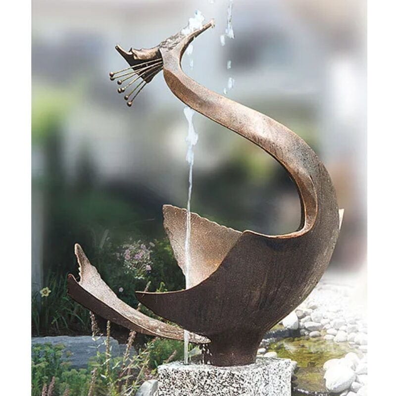 Gartenskulptur / Wasserspeier "Reiher" von Gustav Nonnenmacher, limitierte Edition