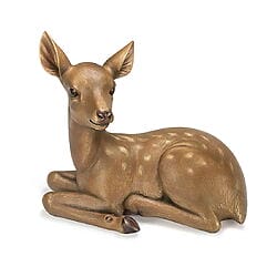 Limitierte Gartenskulptur "Rehkitz", patinierte Bronze