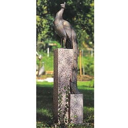 Bronzene Gartenskulptur "Pfau" (ohne Säule) von Hans Huschka