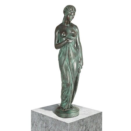 Bronzene Gartenskulptur "Nach dem Bade" (ohne Steinsockel)