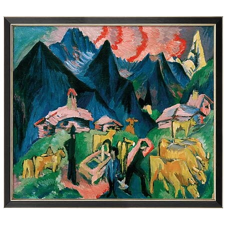 Reproduction en édition limitée du tableau expressionniste « Vie alpine » d'Ernst Ludwig Kirchner Miniature de l'image affichée