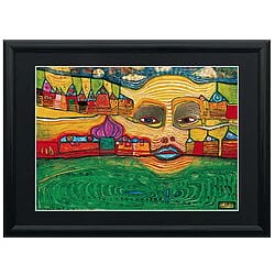 Friedensreich Hundertwasser: "Irinaland über dem Balkan", hochwertige Reproduktion