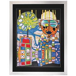 "Tropenchinese" von Friedensreich Hundertwasser, gerahmte Reproduktion