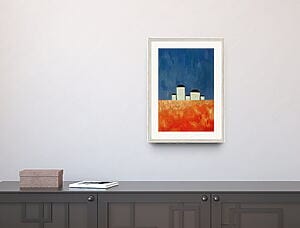 "Paesaggio con cinque case" (1928/29) di Kazimir Malevich, riproduzione limitata