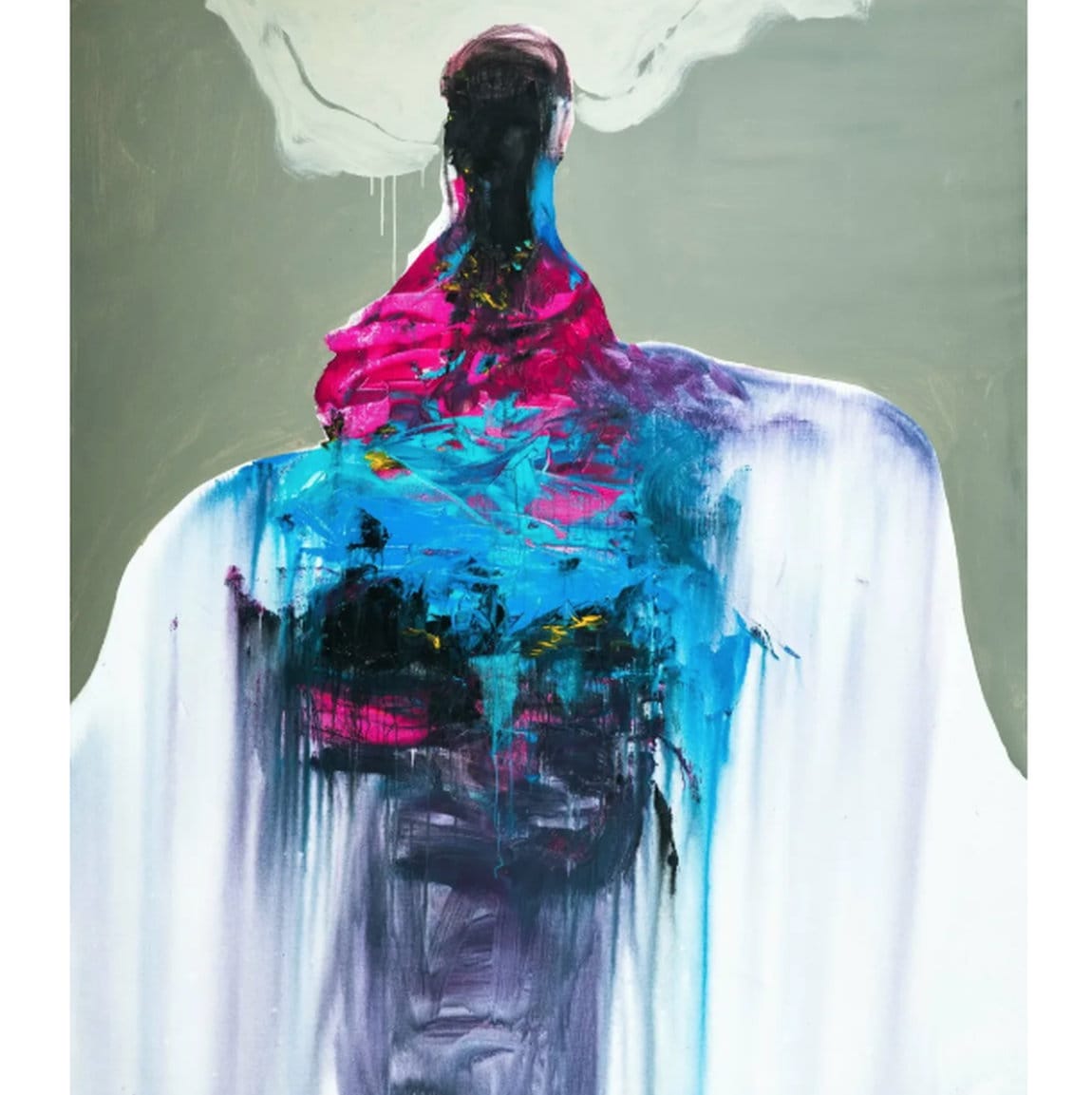 Abstract acrylic painting &quot;Moment de Sensité&quot; (2019) by Khaled Alkhani