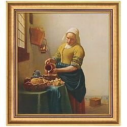 "Dienstmagd mit Milchkrug", limitierte Reproduktion von Jan Vermeer van Delfts Werk