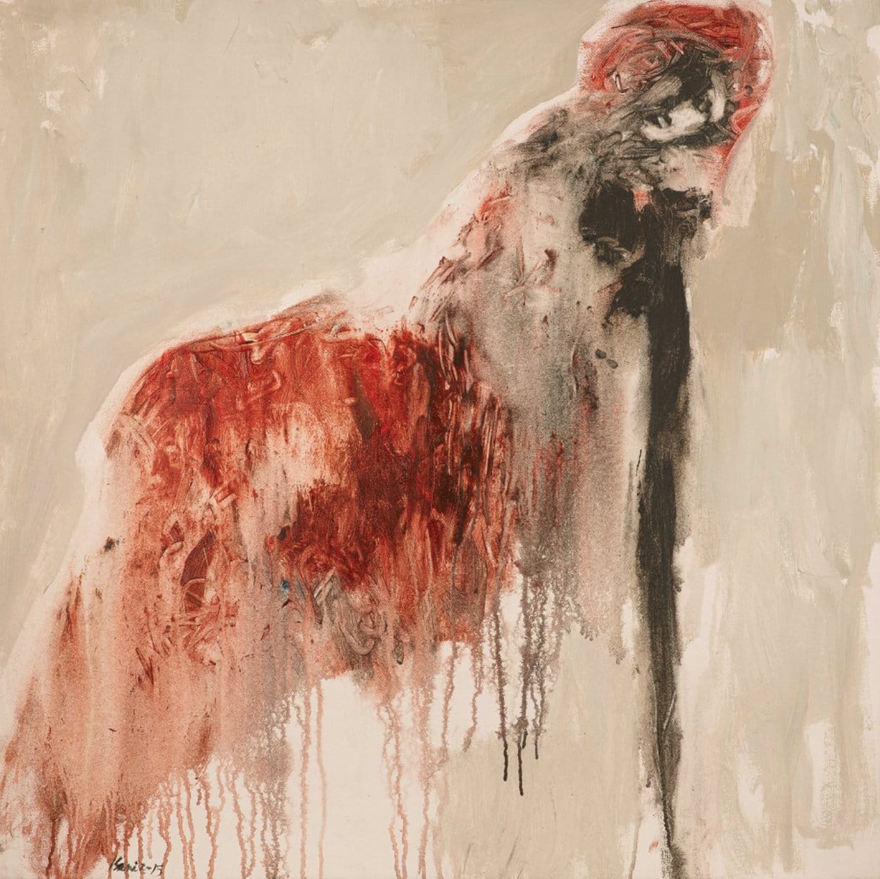 Abstract acrylic painting &quot;Lover Right There&quot; (2014) by Khaled Alkhani