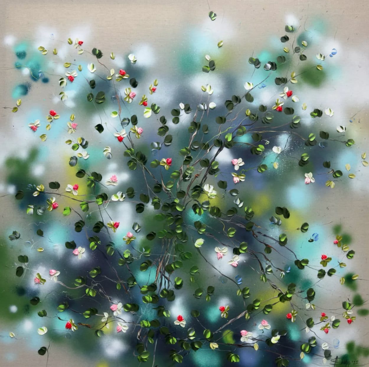 Floral Acrylic painting &quot;Calm Summer&quot; (2025) from Anastassia Skopp