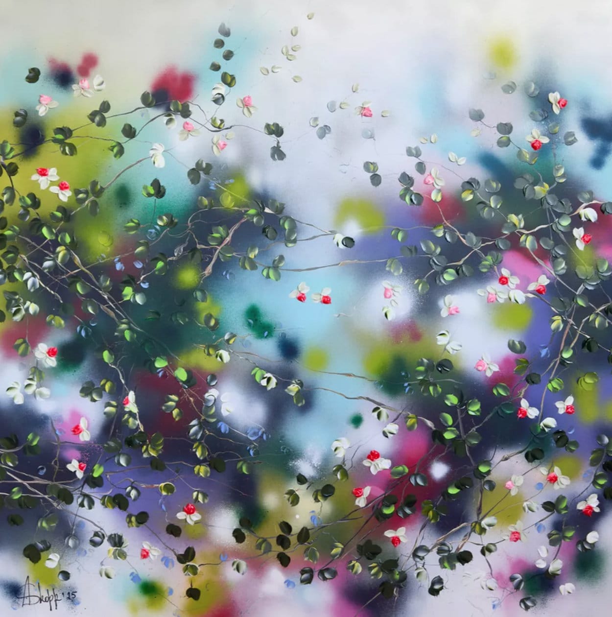 Large -format acrylic painting &quot;Sunny Summer Vibes&quot; (2025) from Anastassia Skopp