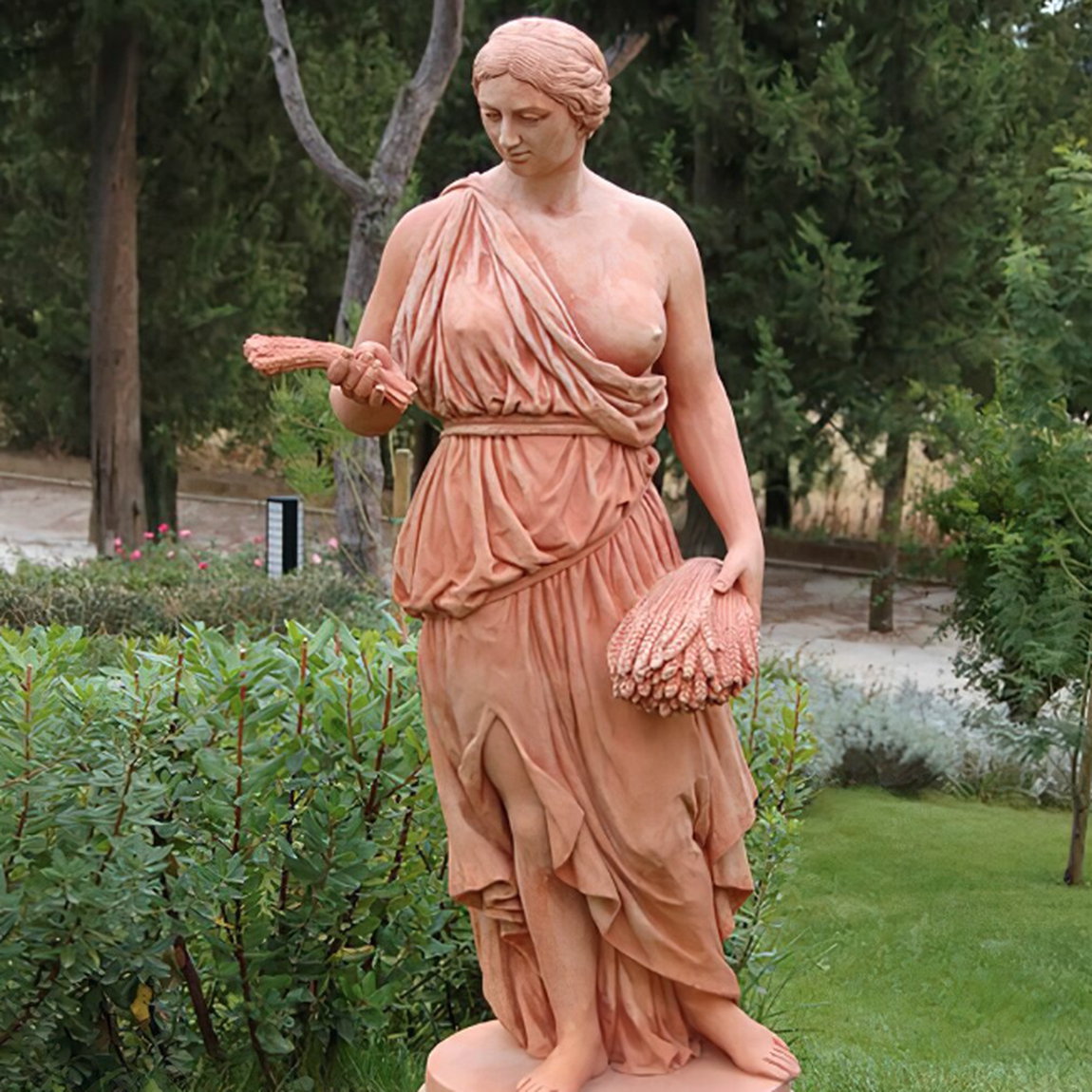 Greek women&#39;s sculpture &quot;Atheia&quot; from Impruneta Terracotta