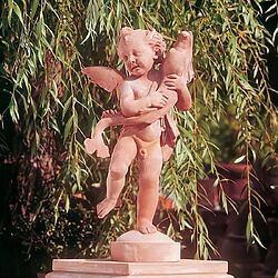 Engelfigur "Angelo" - Putte von Verrocchio aus Impruneta-Terracotta