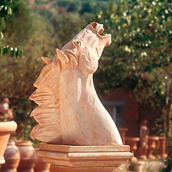Pferdebüste "Cavallo" - Pferdeskulptur-Kopf aus Impruneta-Terracotta