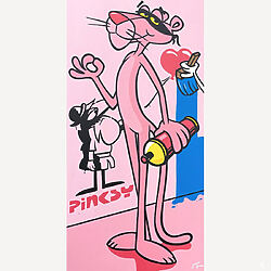 Pop Art / Street Art Mix-up "Pinksy 2" (2024) von Jamie Lee