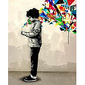 Street-Art "Hope for a Generation" von Martin Whatson, Limitierte Edition auf Leinwand