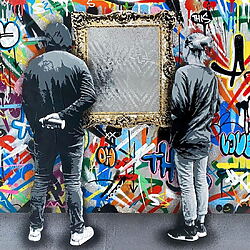 Street-Art "The Spectators" (2020) von Martin Whatson, Limitierte Auflage auf Leinwand