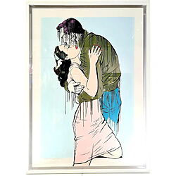 Anarchisches Pop-Art "Run Away HPM - Petal Pink" von Street-Artist D*Face