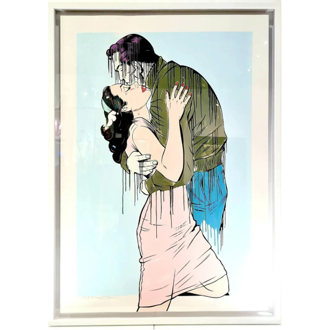 Anarchical pop art &quot;Run Away Hpm-Petal Pink&quot; by Street-Artist D*Face